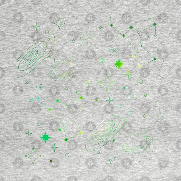 Green Galaxy Pattern by VictoriaLehnard